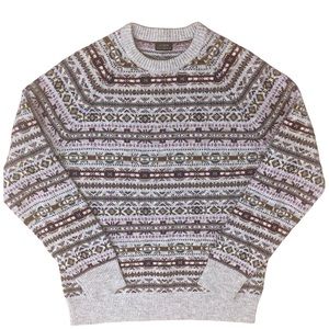 J.Crew Mens Fair Isle 100% Lambswool Sweater M/L